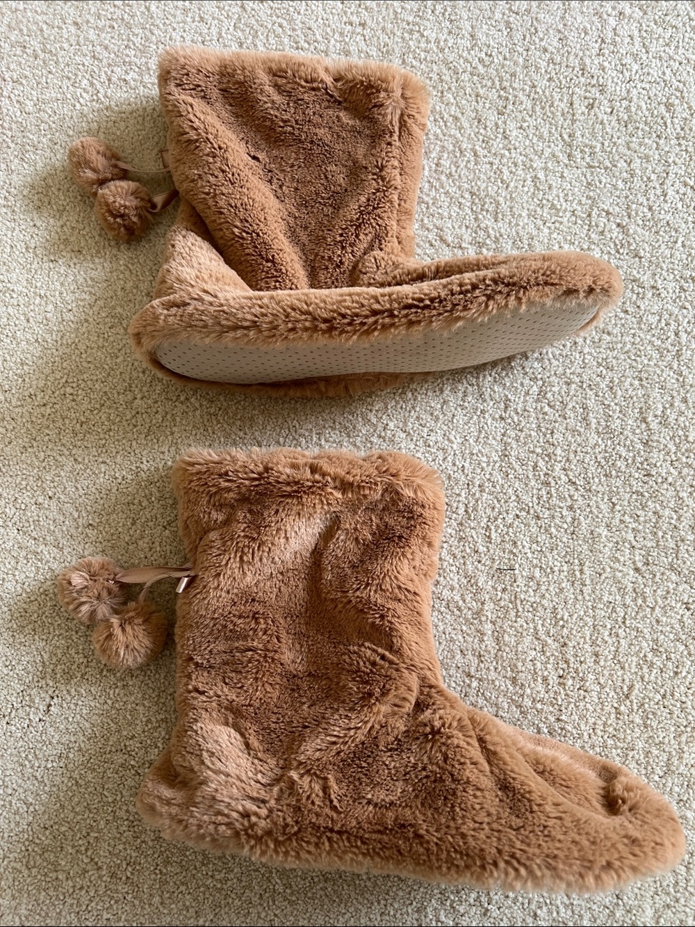 Cozy Faux-Fur Pom Pom Slipper Boots
